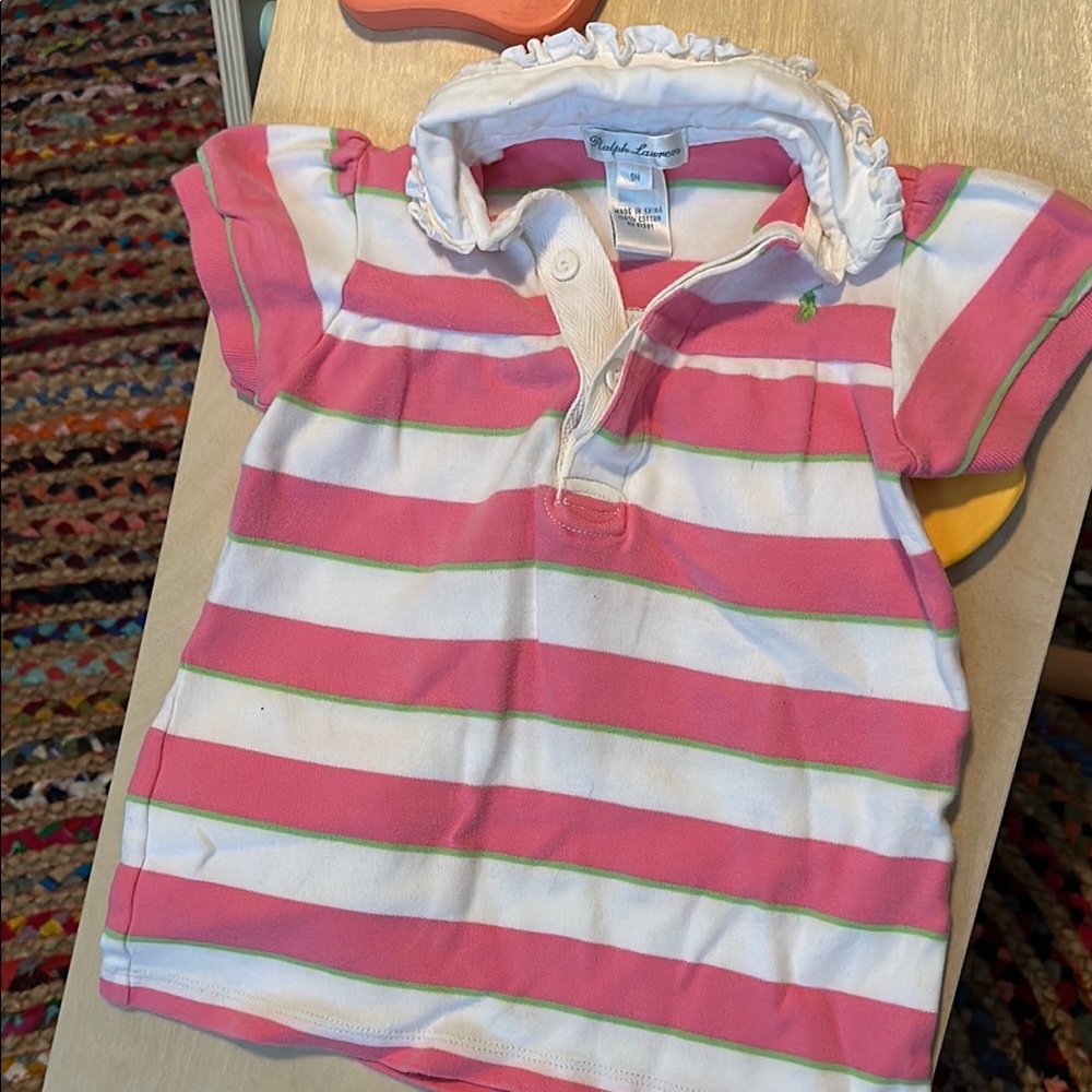 Ralph Lauren Pink Striped Baby Polo Dress